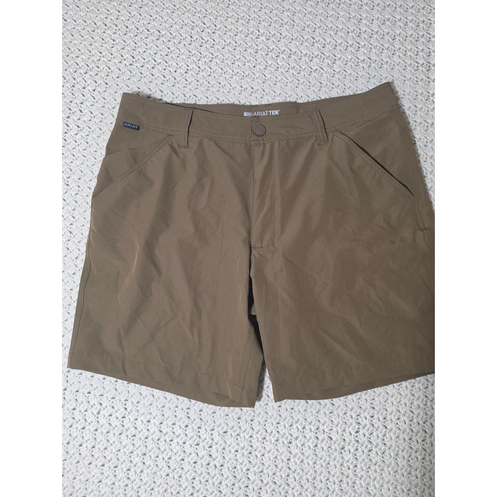 Ariat AriatTEK Performance Shorts Mens 36 Brown Moisture Wicking Stretch